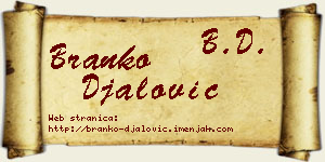 Branko Đalović vizit kartica